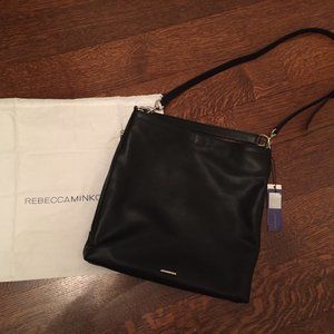 BRAND NEW REBECCA MINKOFF BLACK LEATHER WOMEN'S PU